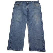 Wrangler Jeans Mens 42x30 Blue Relaxed Straight Medium Wash Denim - £23.03 GBP