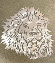 Mighty Lion Head Metal Wall Decor 24&quot; x 24&quot; Silver - £85.71 GBP