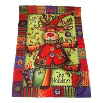 Christmas Reindeer Garden Flag Yard Banner 27x37  Light Up The Holidays - £9.57 GBP