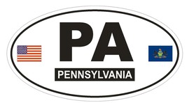 PA Pennsylvania Oval Bumper Sticker or Helmet Sticker D776 Euro Oval wit... - $1.39+