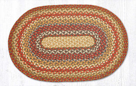 Earth Rugs C-300 Honey Vanilla Ginger Oval Braided Rug 20&quot; x 30&quot; - £31.64 GBP