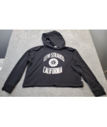 Levi&#39;s Strauss California Hoodie Womens Large Black Graphic Cropped Long... - $22.32 CAD