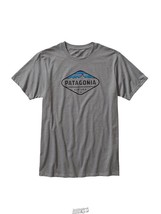 Patagonia Men&#39;s Fitz Roy Crest Ventura California T-Shirt Gray Medium Slim Fit - £18.97 GBP