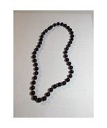 Vintage Black and Gold Beaded Necklace Screw Type Clasp 16 in - £9.27 GBP