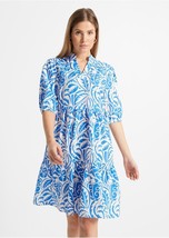 BP Bleu/Blanc Floral Robe UK 12 (bp291) - £21.69 GBP