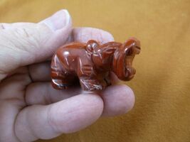 (Y-HIP-585 Red rainbow jasper HIPPO Hippopotamus Gemstone figurine gem h... - $15.79