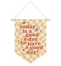 QODUNG Canvas Banner Groovy Retro 70s Wall Hanging Kids Room Decor - $14.60 CAD