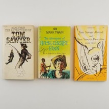 Lot 3 Mark Twain Books Huckleberry Finn Tom Sawyer Abroad and Detective Classics