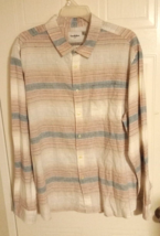 Goodfellow &amp; Co. Men&#39;s Striped Linen Long Sleeve Button Front Shirt - Si... - $14.22