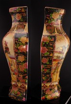 Vintage 14&quot; Japanese Royal Satsuma large half vase - Moriage - geisha art oversi - £99.91 GBP