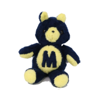 Vintage 80s Gerber University of Michigan Stuffed Bear Animal Toy Plush Blue - £23.45 GBP