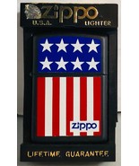 Zippo 218SS Black Matte Stars &amp; Stripes Lighter MINT with Original Box - £23.29 GBP