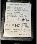 SWITCHING ADAPTER INPUT 100-240V 700mA 50-60Hz OUTPUT 12V  MODEL PS12011... - $26.66 CAD