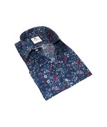 Men&#39;s Shirt By CASILA Turkey Cotton Blend Long Sleeves 501660-01 navy Fl... - $752.14 MXN