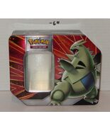 Pokemon TCG 2021 V Strikers Tyranitar Tin EMPTY Red Green Yellow - $20.84 CAD
