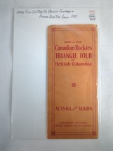 Map of Canadian Rockies Triangle Tour Alaska &amp; Yukon Canadian National RR 1927 - £21.98 GBP