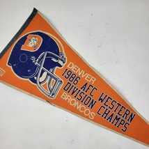 Vintage 1986 Denver Broncos AFC Western Division Champions 30” Pennant Bar Flag - £25.52 GBP