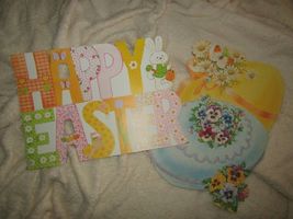 EASTER wall poster of egg &amp; Happy Easter,  vintage (Easter bx) - $2.40
