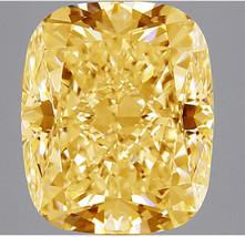 3.46 Ct 9*7 Mm Vvs1 Fancy Gold Color Cushion Loose Moissanite Diamond For Rings - £126.60 GBP