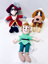 The Disney Store Vintage Peter Pan Captain Hook &amp; Nana Bean Bag Set Of 3 Toys - £27.85 GBP