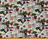 Cotton Farmers Market Food Chickens Eggs Vegetables Fabric Print BTY D48... - €11,19 EUR