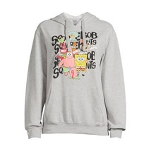 Nickelodeon SpongeBob Juniors Graphic Hooded Pullover Sweatshirt Grey Sz L(11-13 - £21.35 GBP
