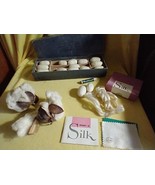vtg. textile science silk cocoon samples and raw cotton samples - £19.46 GBP