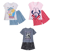 Disney Store Ladies 2 Piece Short Pajamas Set Beauty and the Beast Minnie Mouse - £39.92 GBP