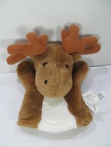 Pier 1 Imports Moose Deer Plush Hand Puppet 11 Inch Stuffed Animal Toy - £10.55 GBP