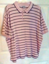 Old Navy Polo Shirt Pink Black Gray Pin Stripes Men&#39;s Size Extra Large - £14.54 GBP