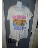 Jenna &amp; Jessie Unicorn, Unicorn, Unicorn White Short Sleeve Shirt Size 1... - £14.36 GBP