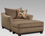 Roundhill Furniture Camero Cafe Fabric Pillow back Accent Chair &amp; Ottoma... - $1,430.99