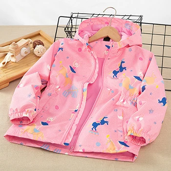 3-12 Years Girls Jacket Spring Autumn Fleece Kids Waterproof Windbreaker Fashion - $128.93