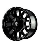 Velox Wheel Grenade 536247 20x9 Gloss Black Rivet Milling 12-135/139.7 E... - $180.49