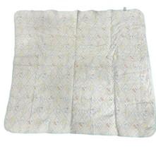 Vintage Carter’s Baby Receiving Blanket Cotton Blue Trim FLAWED Animal Crafters - $9.90