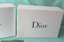 2 Dior Pebble Texture White Gift Boxes With Ribbon And Cards Black Lette... - $49.49