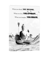 What Do you Think you become Faith Buddha Wall Art Inspirational Artwork... - $251.17 MXN+