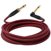 Corson 6.35Mm Mono Cable Gold Plated Male To Male Cotton Braided, Red, 3 Meters - £24.38 GBP