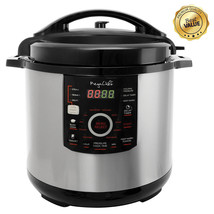 Megachef 12 Quart Steel Digital Pressure Cooker With 15 Presets And Glass Lid - £161.74 GBP