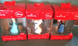 Set of 3 Hallmark Disney Frozen Christmas Tree Ornaments Elsa, Anna, &amp; Olaf New - £19.84 GBP