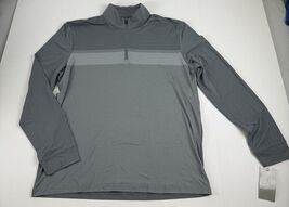 PGA Tour Chest Stripe Ombre Long Sleeve Quarter-Zip Golf Sweater Gray Sz... - $27.99
