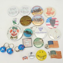 Collection of Vintage Buttons Pins Keychains Organizations Events Campaign - $12.73