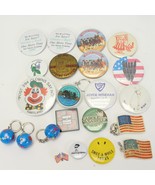 Collection of Vintage Buttons Pins Keychains Organizations Events Campaign - $17.46 CAD
