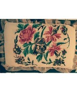 Mid Century Floral Needlepoint Reversible Double Side Throw Pillow 25&quot; - $521.48 MXN