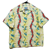 Vtg RJC Mens Aloha Hawaiian Yellow Lei Floral Ginger Cotton Shirt Size X... - £25.92 GBP
