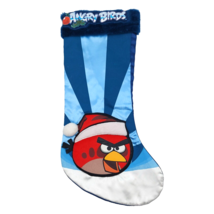 Blue Angry Birds RED Bird Christmas Stocking 18&quot; Holiday Decor Santa Fau... - $14.99