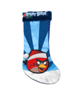 Blue Angry Birds RED Bird Christmas Stocking 18&quot; Holiday Decor Santa Fau... - £11.98 GBP
