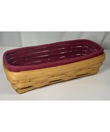 Longaberger Cracker Bread Basket Storage Organizer Red Liner Protector V... - $19.79