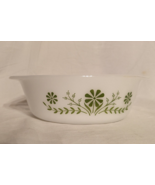 Vintage Glasbake Green Daisy 2 QT Casserole Baking Dish J514 Quart EUC - $9.74