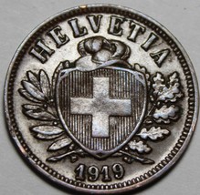 Switzerland 2 Rappen, 1919 Au/Unc ~Over 100 Years Old~Original Mint Lust... - £15.41 GBP